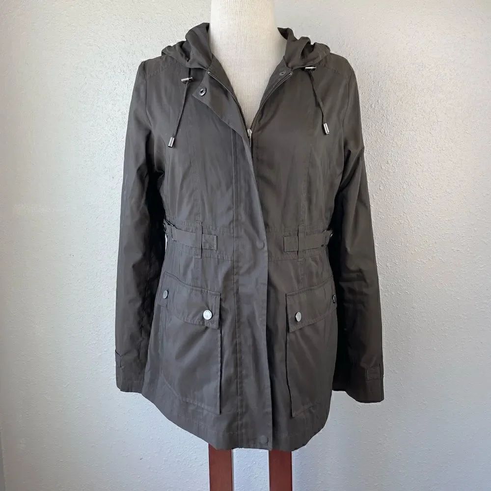 Jones New York Brown Full Zip Jacket Size S EUC